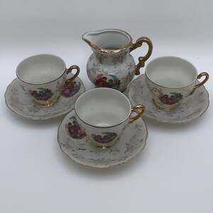 Vintage Arnart Royal Crown Courting Couple Lusterware Demitasse Tea Set 17-Piece
